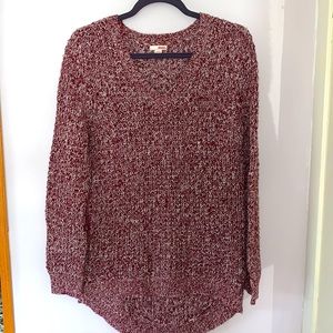 BONGO | Red & White V-Neck Sweater | XL (fits like a large)